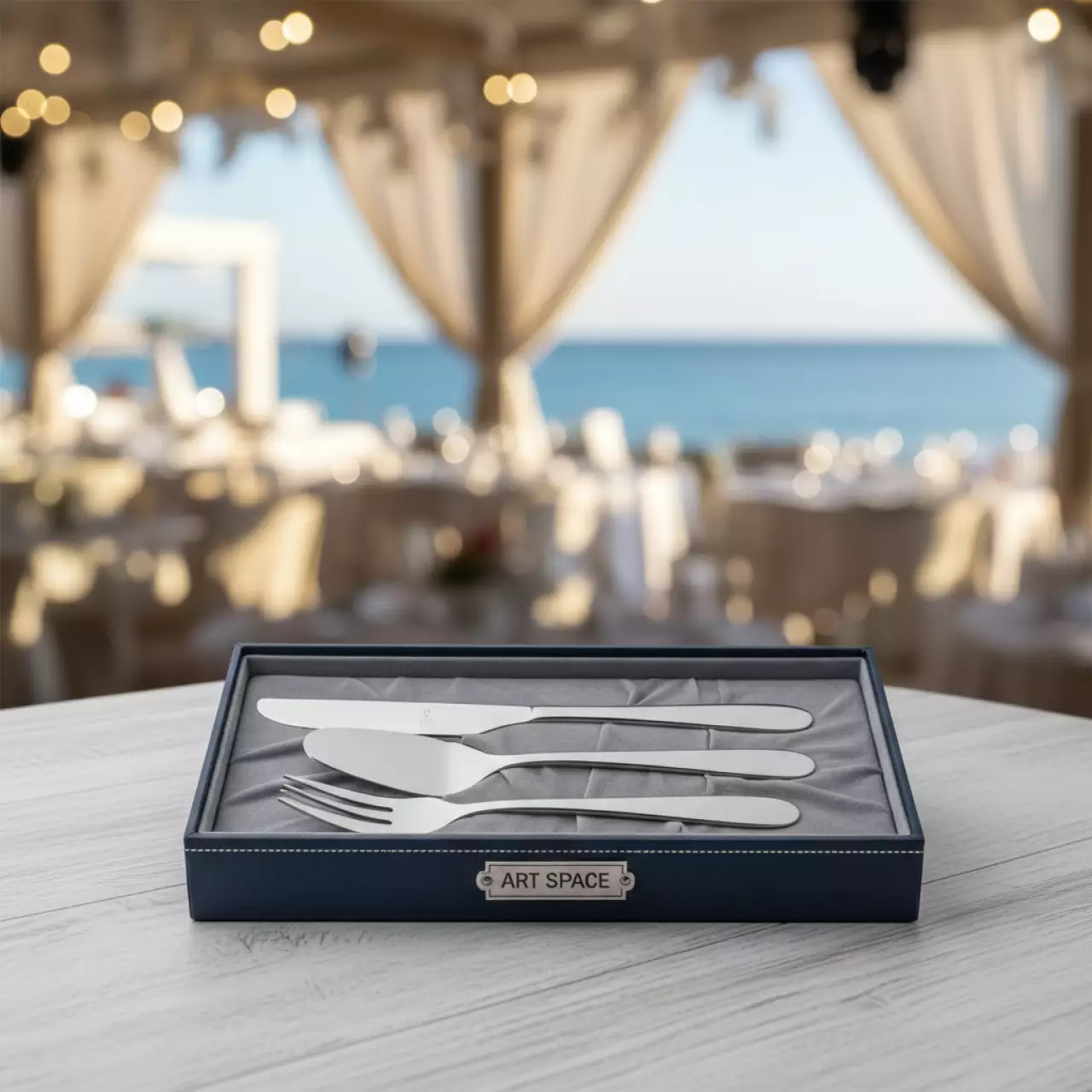 Аренда Лопатка и нож для торта свадебные в пляжном комплексе VinoGrad — ART SPACE