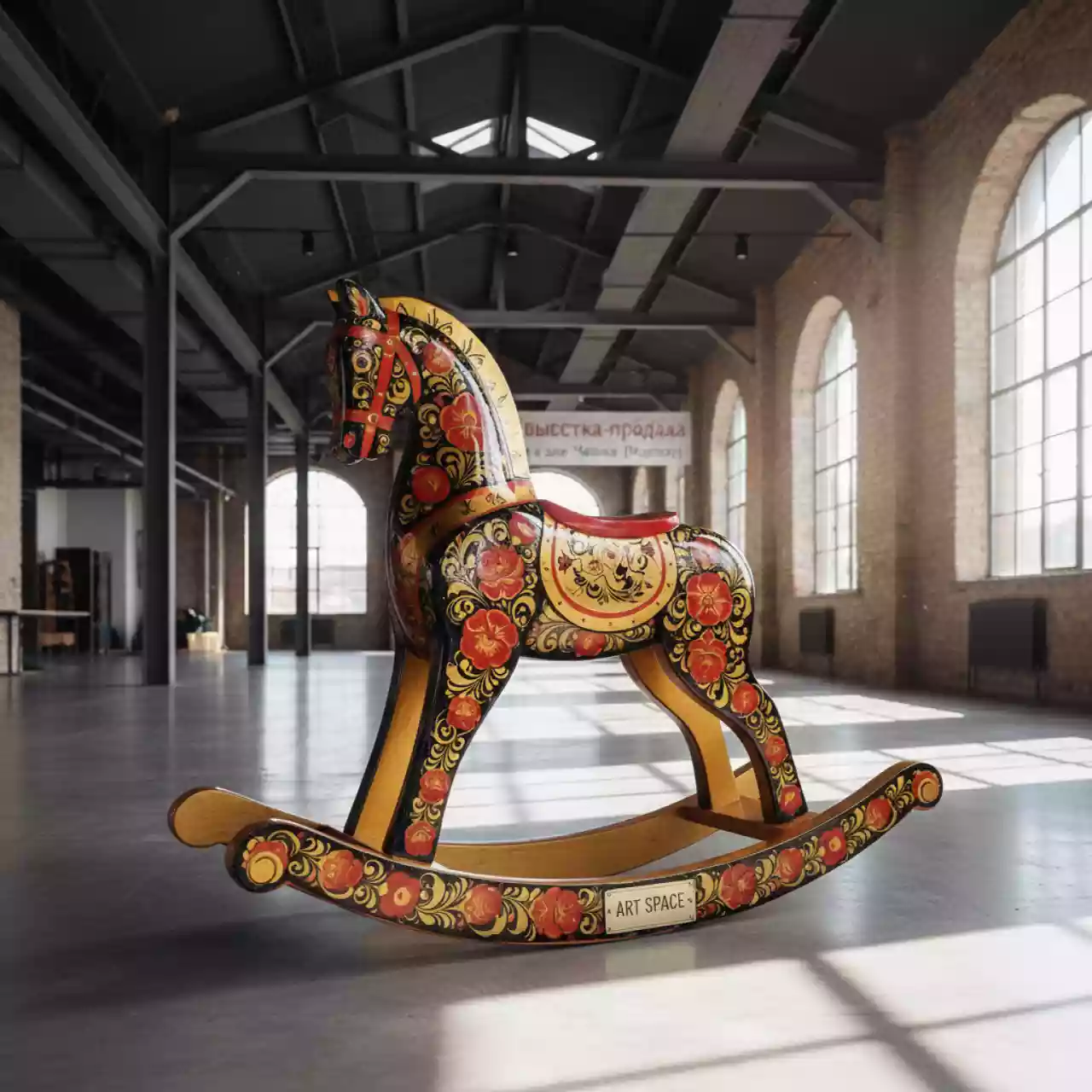 Аренда Лошадка качалка Хохлома в зале «Чайка» (Морпорт) — ART SPACE