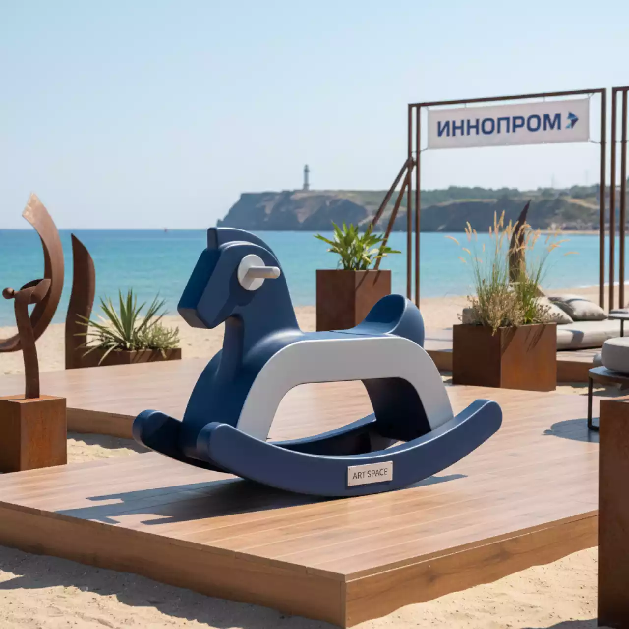 Аренда Лошадка качалка пластиковая детская Rosinante Kids Basic на пляже «Маяк» — ART SPACE