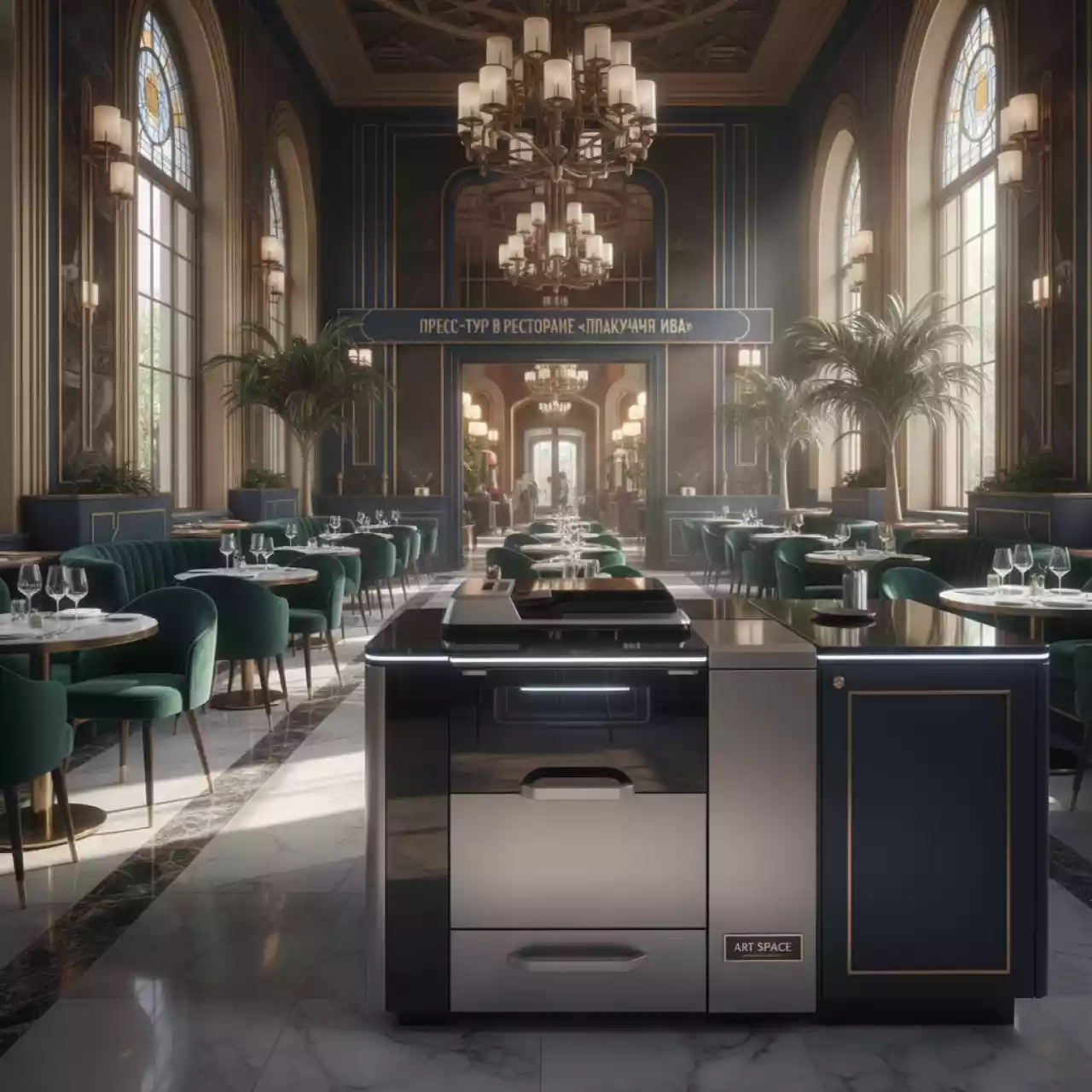 Аренда Лотки дополнительные для подачи Kyocera PF 7110 в ресторане «Плакучая Ива» — ART SPACE