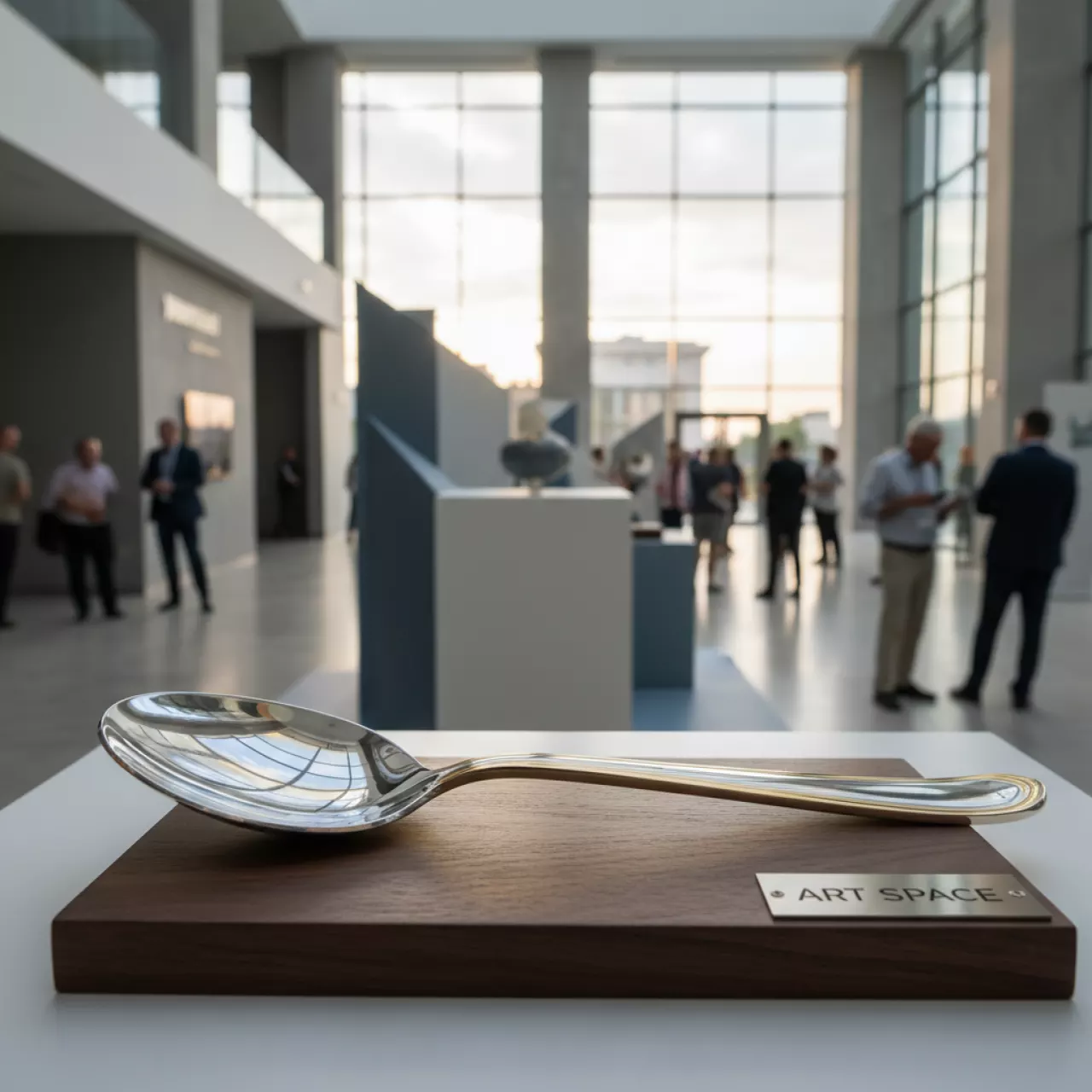 Аренда Ложка чайная Ансер серебряная с золотым кантом в МФК «Горный» — ART SPACE