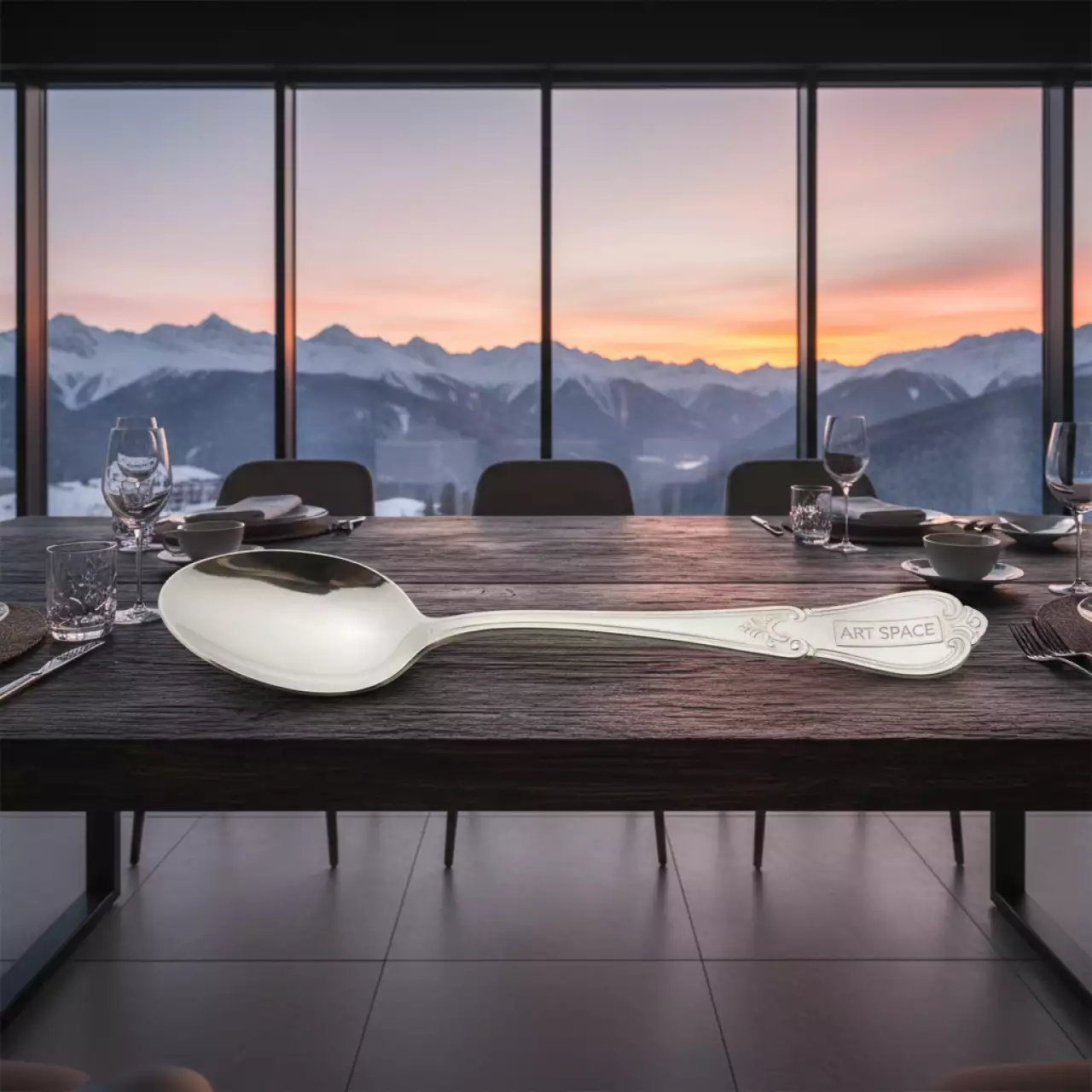 Аренда Ложка чайная Франклин серебряная на площадке Rosa Peak (2320м) — ART SPACE