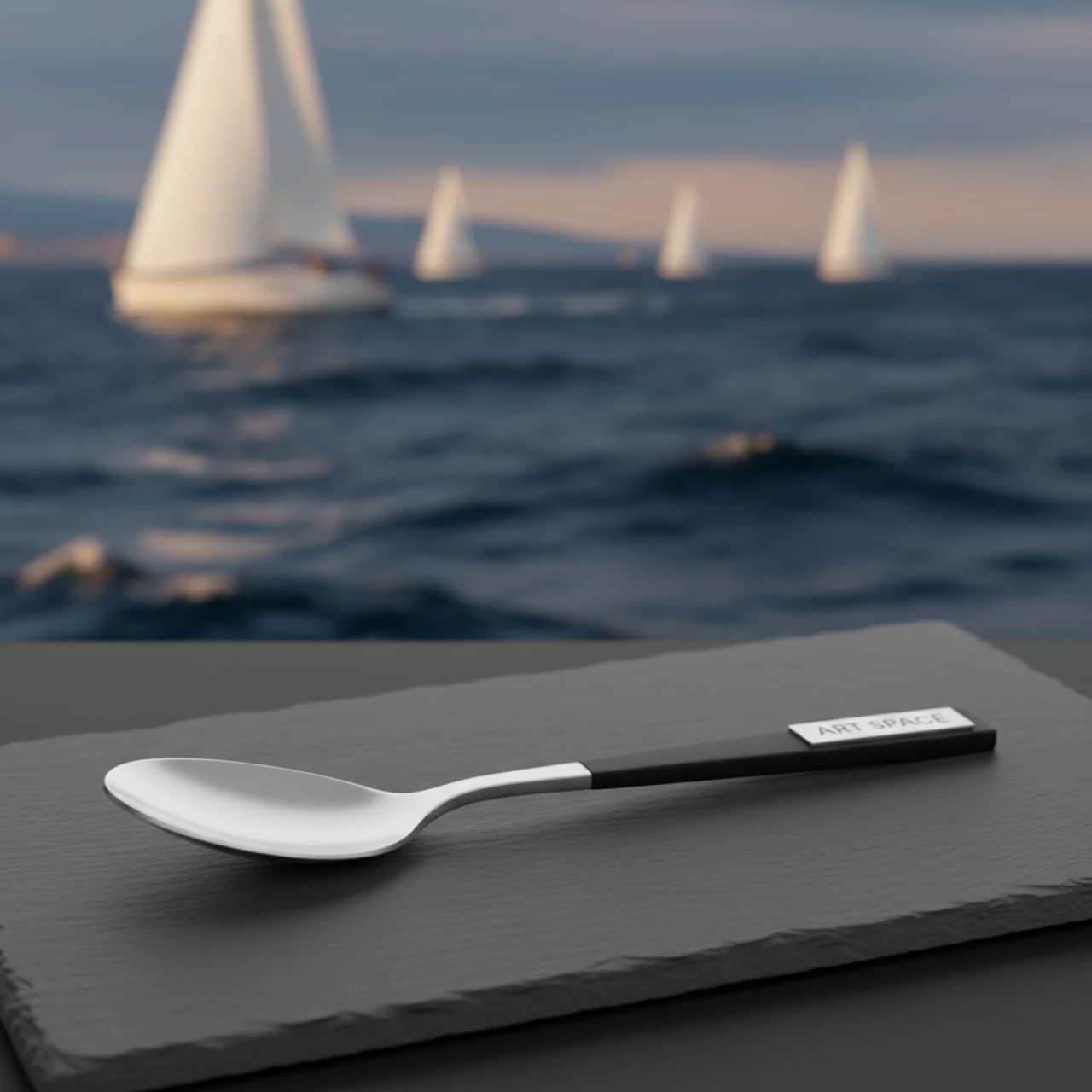 Аренда Ложка чайная Линкольн серебристо черная на парусной регате (Сочи) — ART SPACE