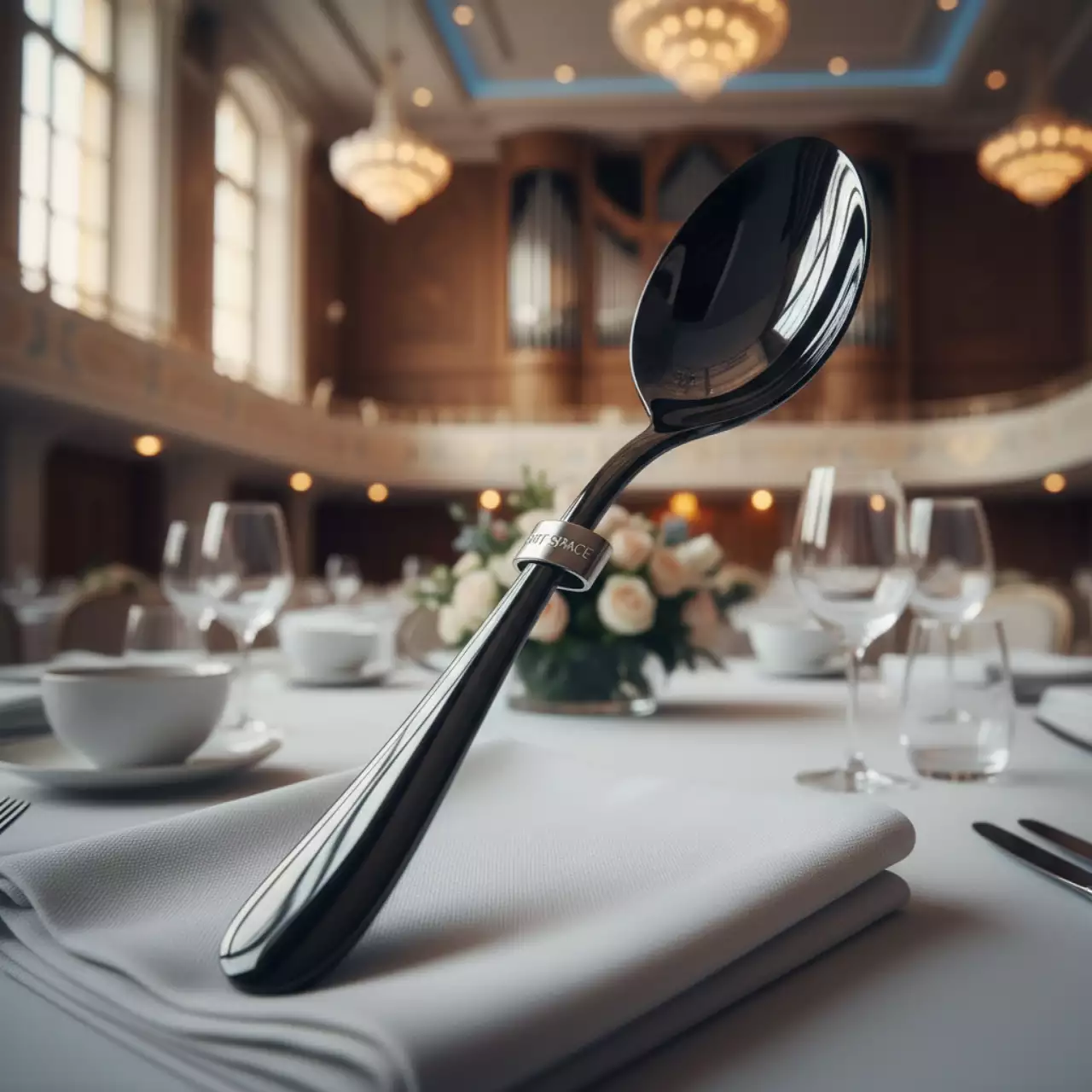 Аренда Ложка черная Chan Wave Classic Black в Зале органной и камерной музыки — ART SPACE