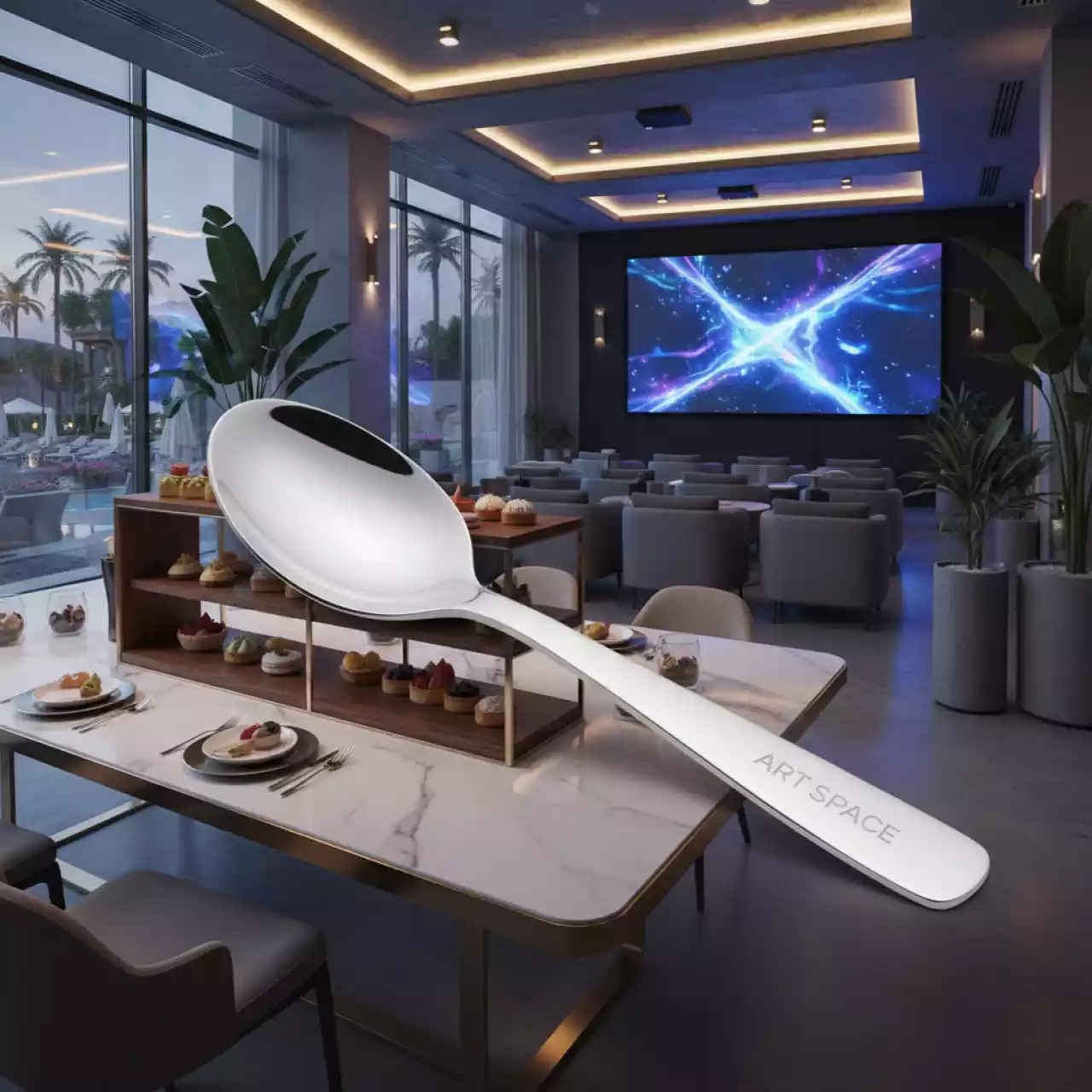 Аренда Ложка для этажерки нерж. сталь в Сочи Парк Отеле — ART SPACE