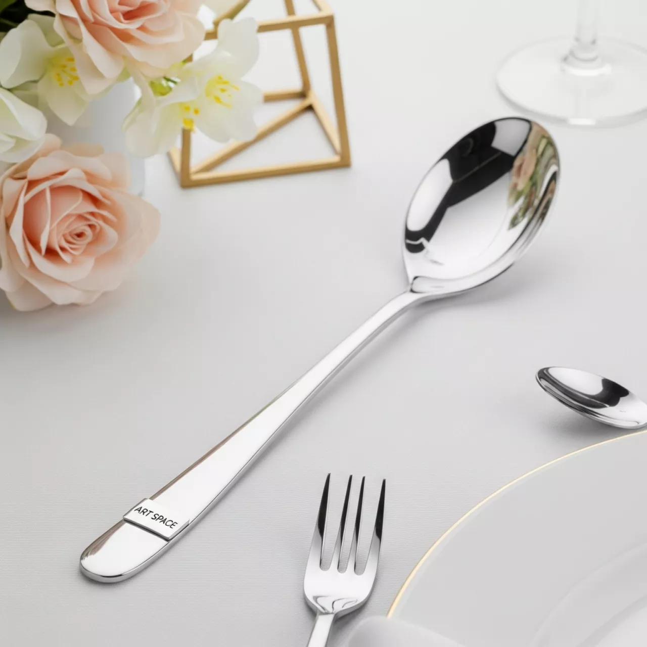 Аренда Ложка гарнирная Luxstahl из нержавеющей стали 27 см в Delta Sirius — ART SPACE