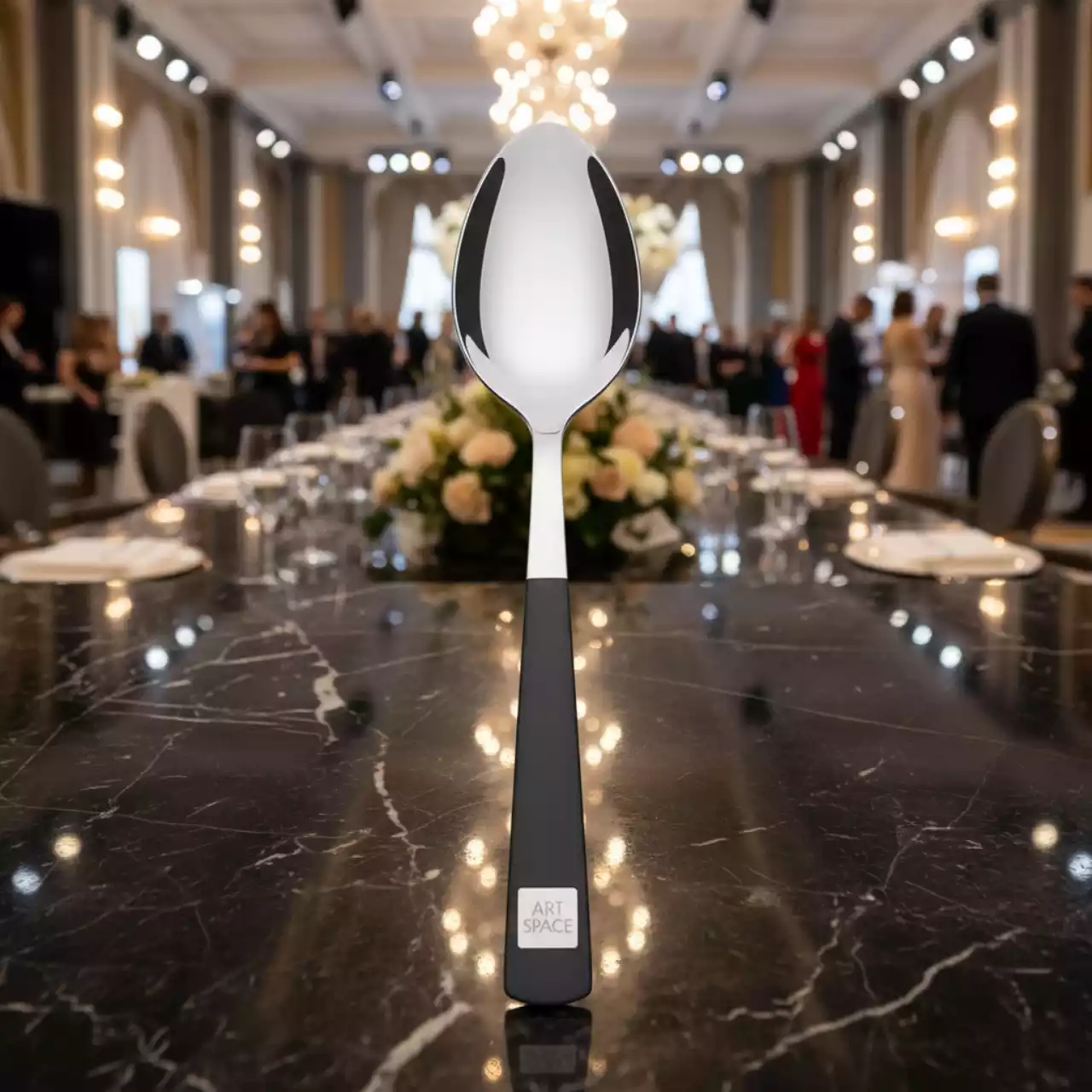 Аренда Ложка столовая Линкольн серебристо черная в Rodina Grand Hotel & SPA — ART SPACE