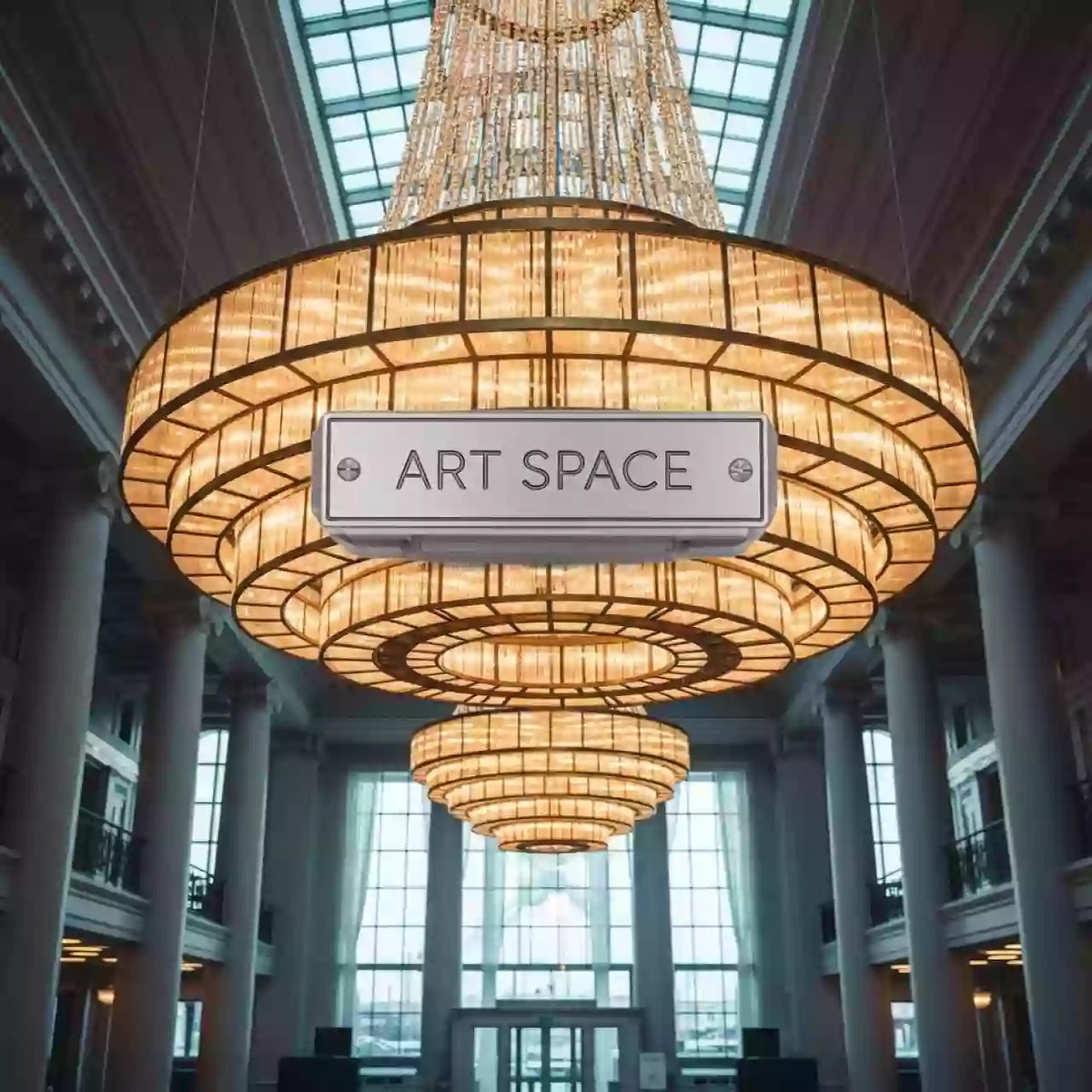 Аренда Люстра световая конструкция в зале «Чайка» (Морпорт) — ART SPACE