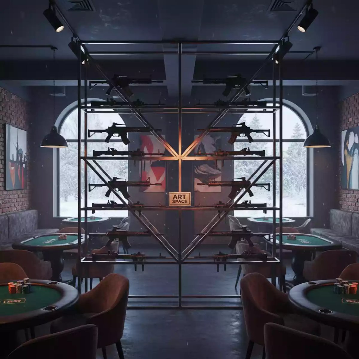 Аренда макетов оружия и охолощенного вооружения в ресторане «D.O.M» — ART SPACE