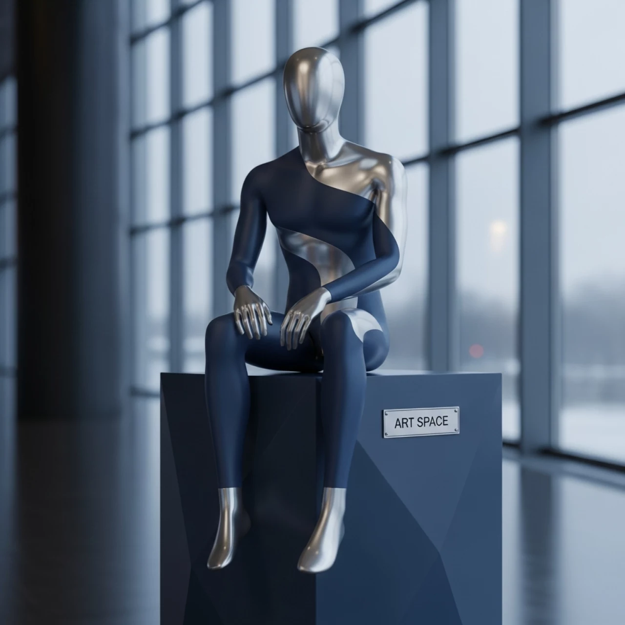 Аренда Манекен мужской абстрактный сидячий в конгресс-холле отеля Жемчужина — ART SPACE