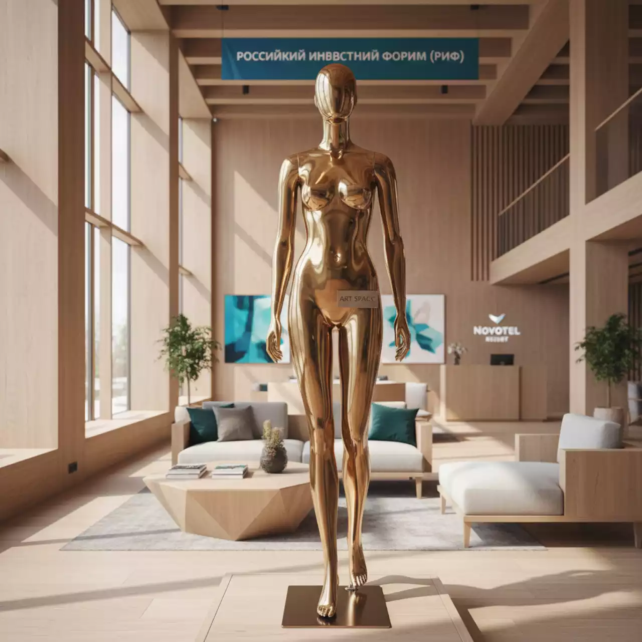 Аренда Манекен женский золотой в Novotel Resort — ART SPACE