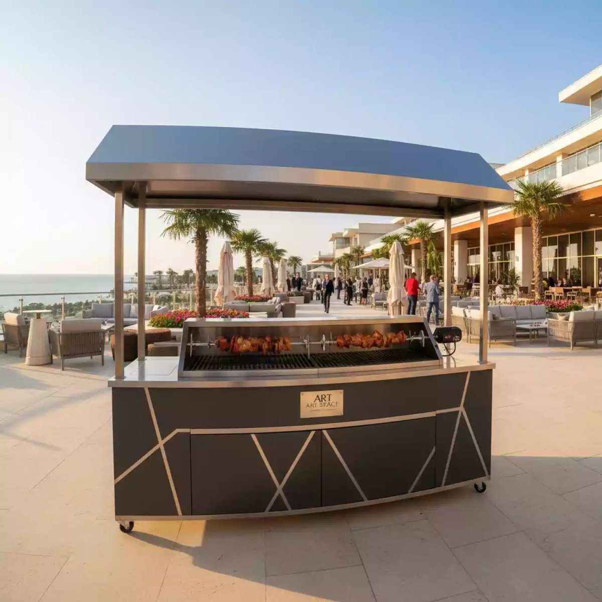 Аренда Мангал 2 м с электровертелом до 50 кг и крышей в Radisson Blu Resort & Congress Centre — ART SPACE