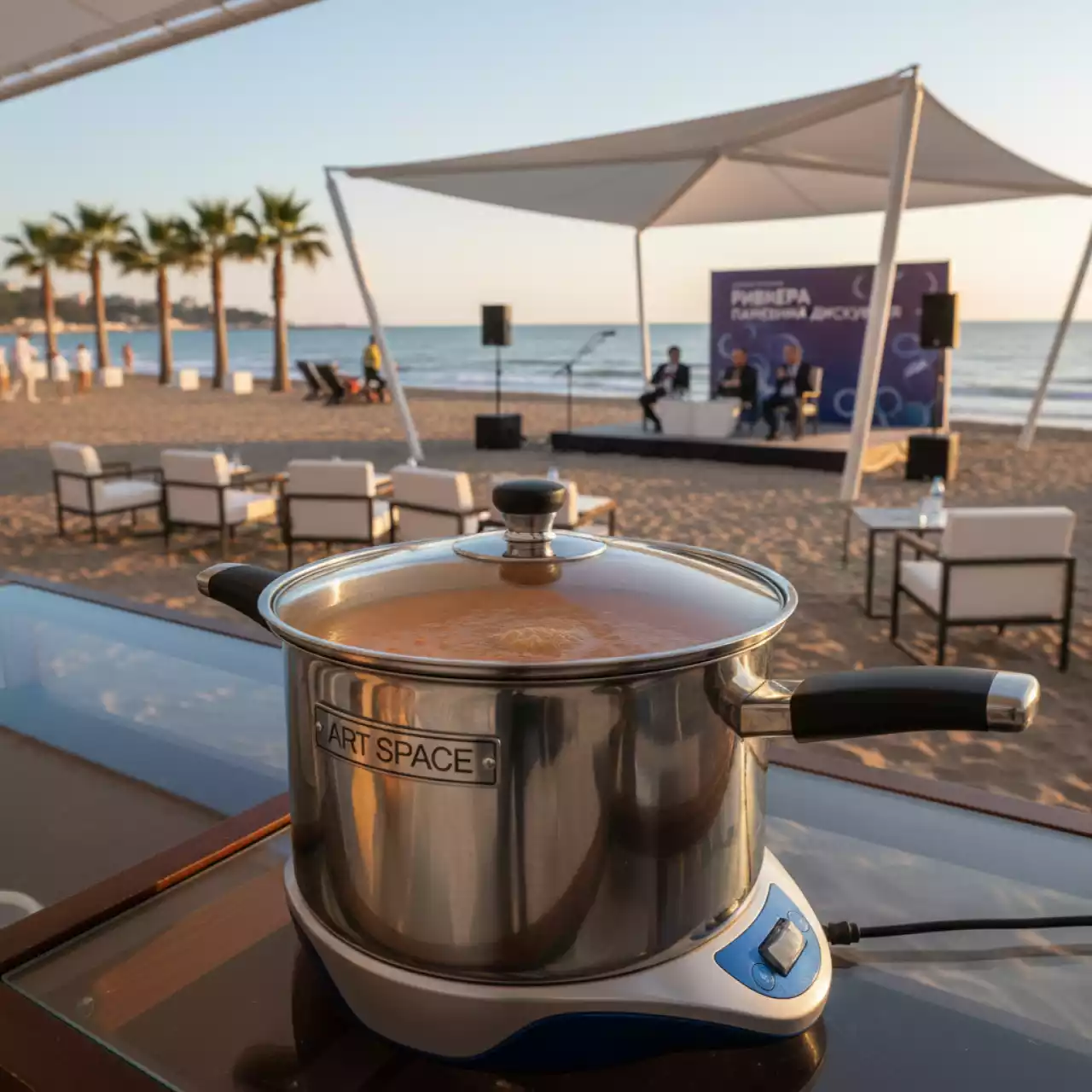Аренда Мармит суповой 8 л на пляже «Ривьера» — ART SPACE