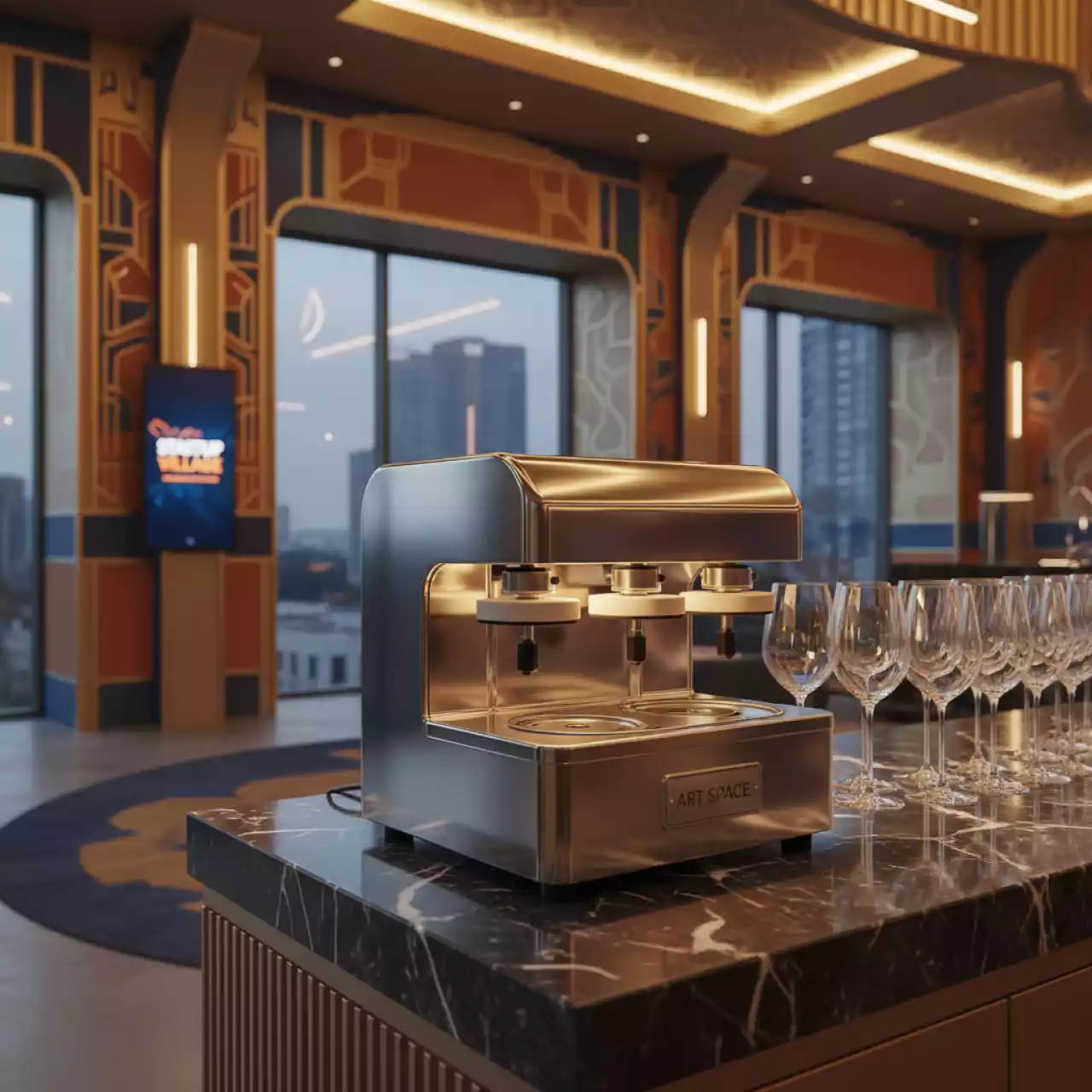 Аренда Машина для сушки и полировки стаканов в VK Stadium Sirius — ART SPACE