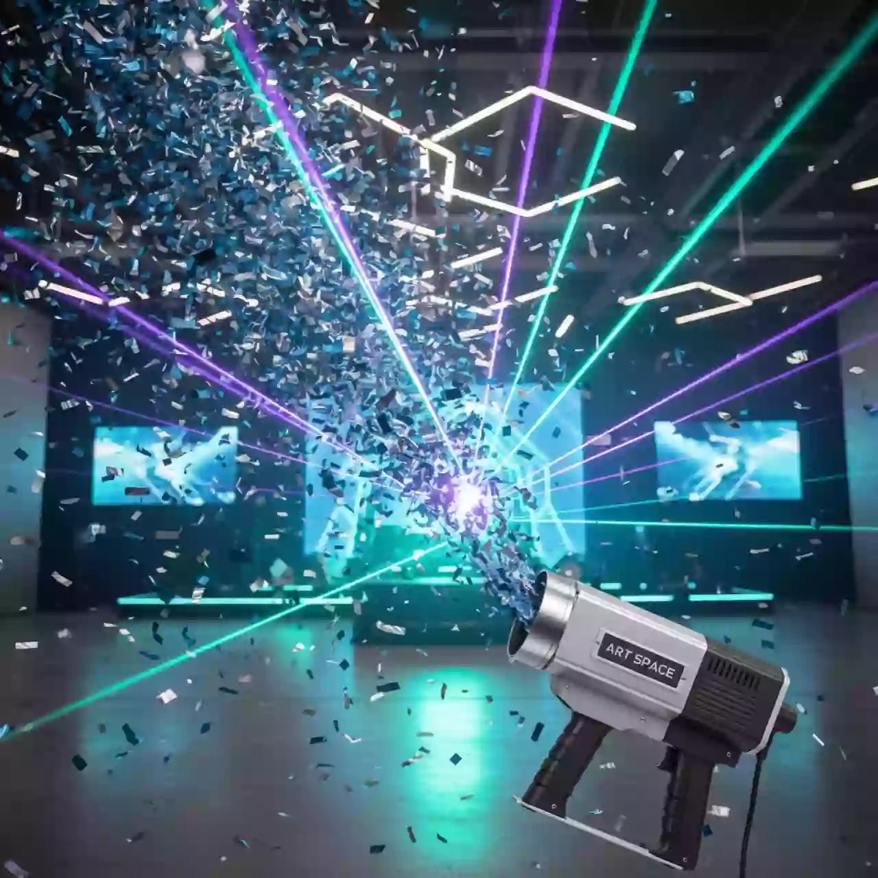 Аренда Машина конфетти ручная с лазером в Университете «Сириус» — ART SPACE