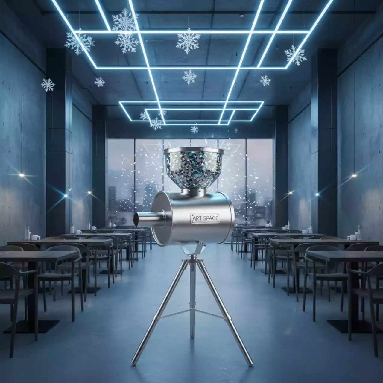 Аренда Машина конфетти выдувная стационарная в ресторане «Плакучая Ива» — ART SPACE