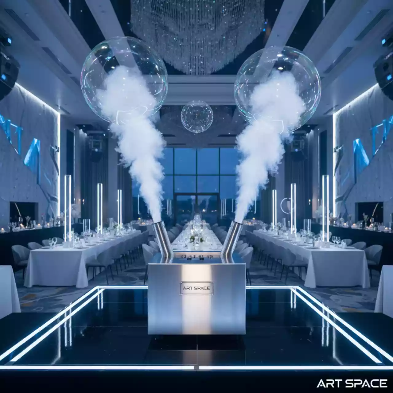 Аренда Машина мыльных пузырей с дымом Multi Fog Bubble Machine в Сочи Парк Отеле — ART SPACE