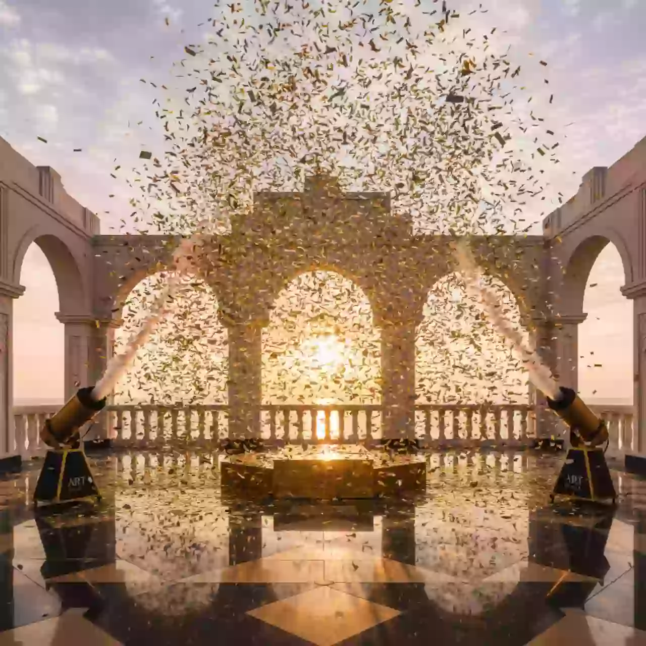 Аренда Машины конфетти ветродуи и бластеры для money party в City Park Hotel Sochi — ART SPACE