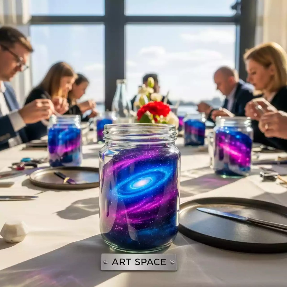 Аренда Мастер класс космос в банке в ресторане «Паруса» — ART SPACE