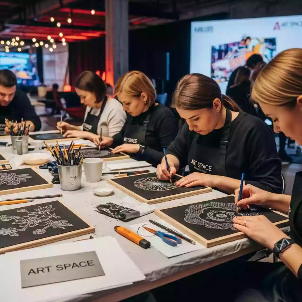 Аренда Мастер класс по граттажу в ОКЦ «Галактика» — ART SPACE