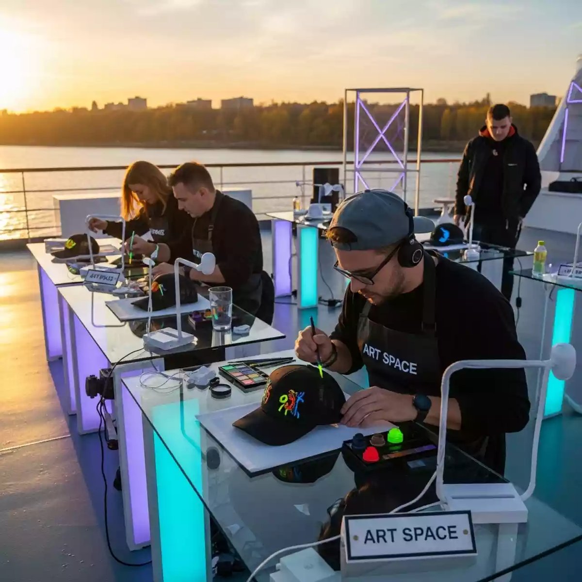 Аренда Мастер класс по росписи бейсболок на теплоходе «Дагомыс» — ART SPACE