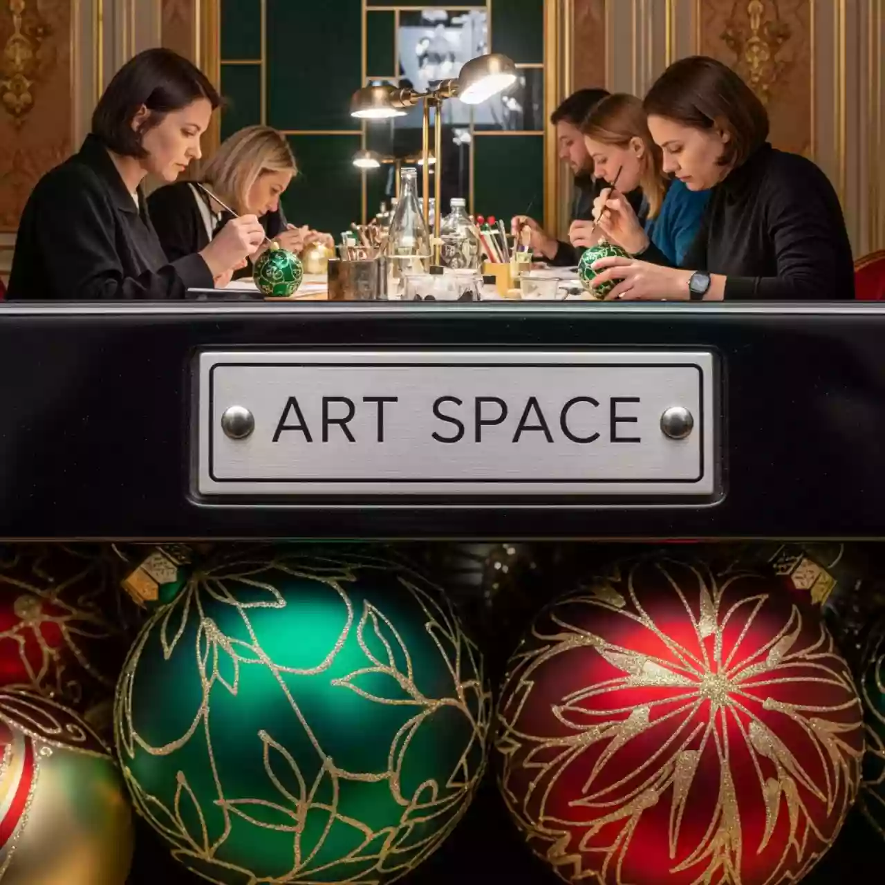 Аренда Мастер класс по росписи ёлочных игрушек в усадьбе Голицына — ART SPACE