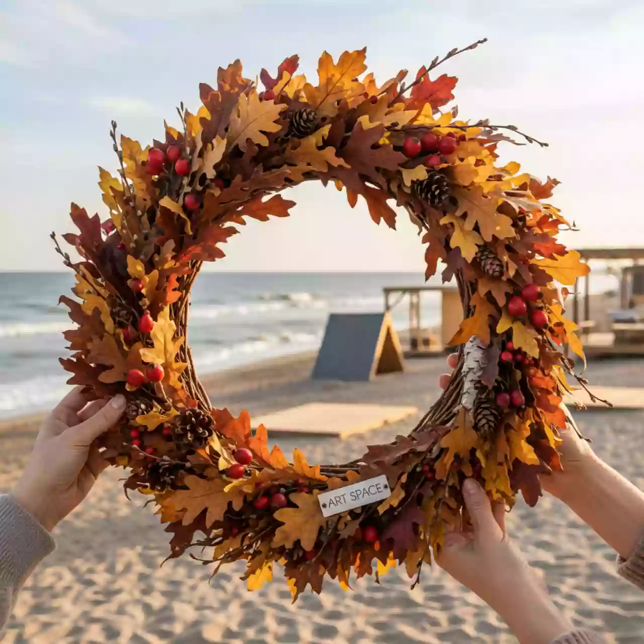 Аренда Мастер класс по созданию интерьерного венка на пляже «Маяк» — ART SPACE