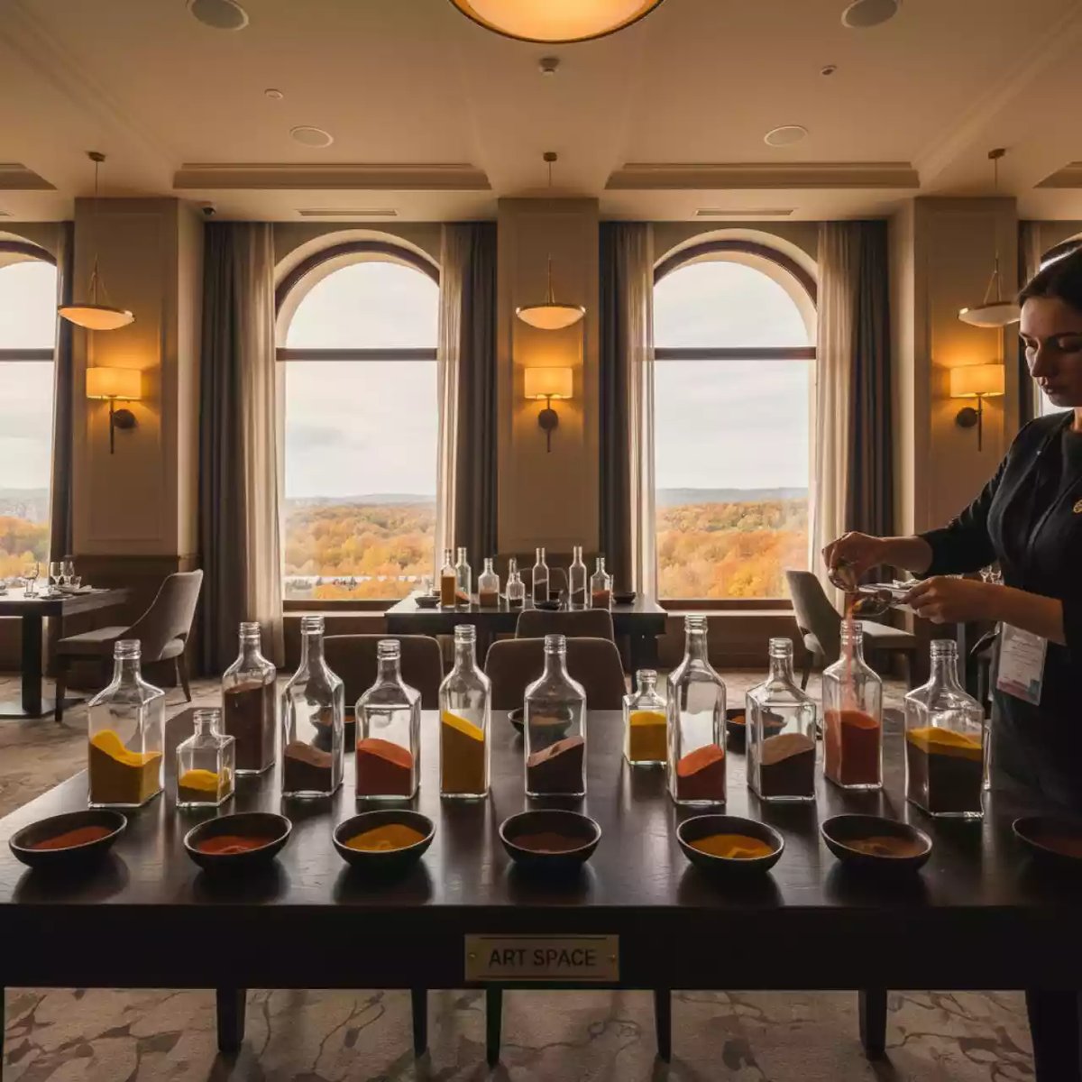 Аренда Мастер класс Рисование песком в бутылке в ресторане «La Terrazza» — ART SPACE