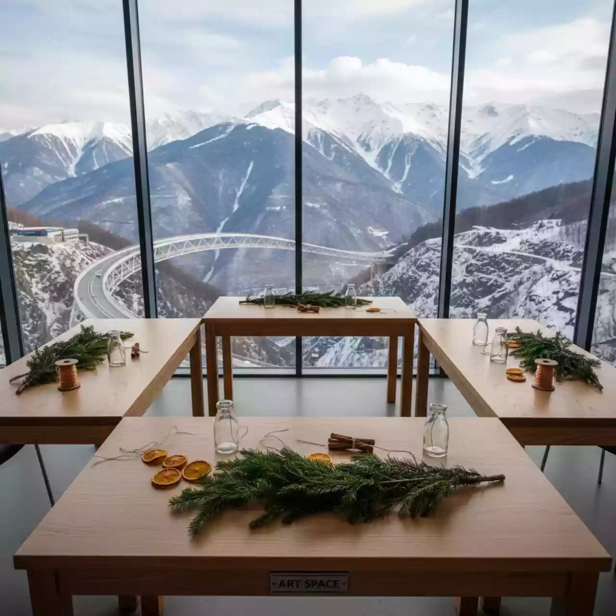 Аренда Мастер класс создание еловой композиции в Skypark Sochi — ART SPACE