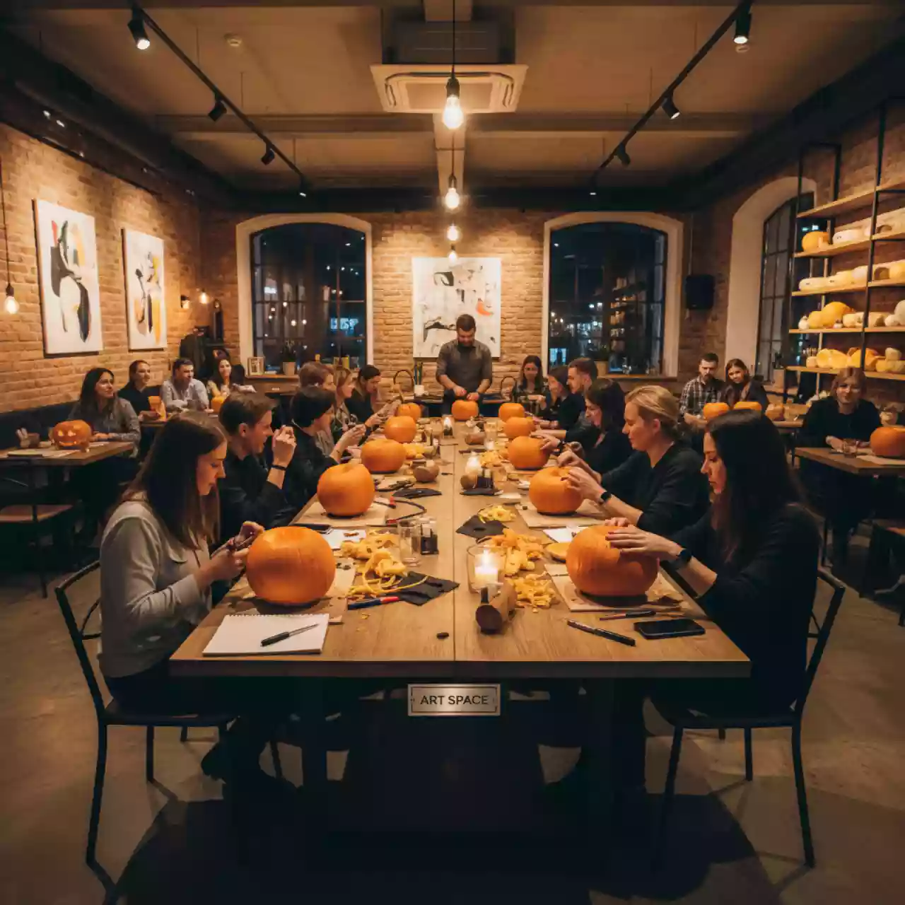 Аренда Мастер класс светильник из тыквы в ресторане «Сыроварня» — ART SPACE