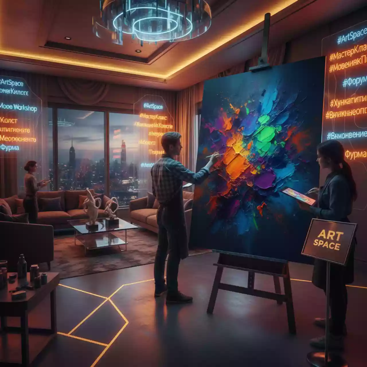 Аренда Мастер класс "Живопись на холсте" в Mövenpick Hotel – Футуристический Форум для Художников — ART SPACE
