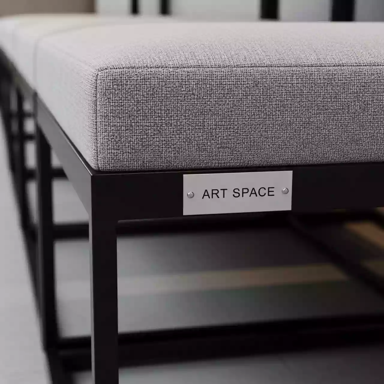 Аренда Мебель Амелия черная серые подушки в ресторане «Плакучая Ива» — ART SPACE