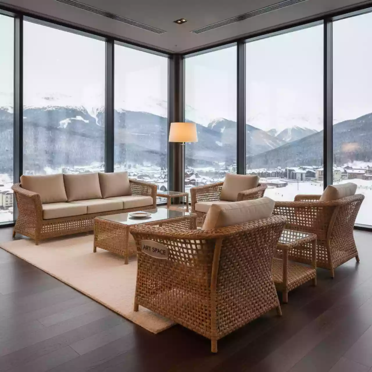 Аренда Мебель Kvimol KM 1314 из искусственного ротанга капучино на курорте «Газпром» (Альпика) — ART SPACE