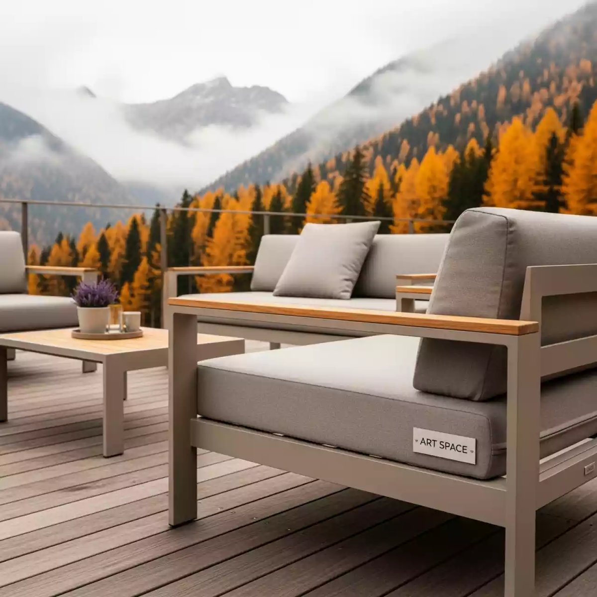 Аренда Мебель лаунж Gotland бежевый алюминий тик на курорте «Газпром» (Альпика) — ART SPACE