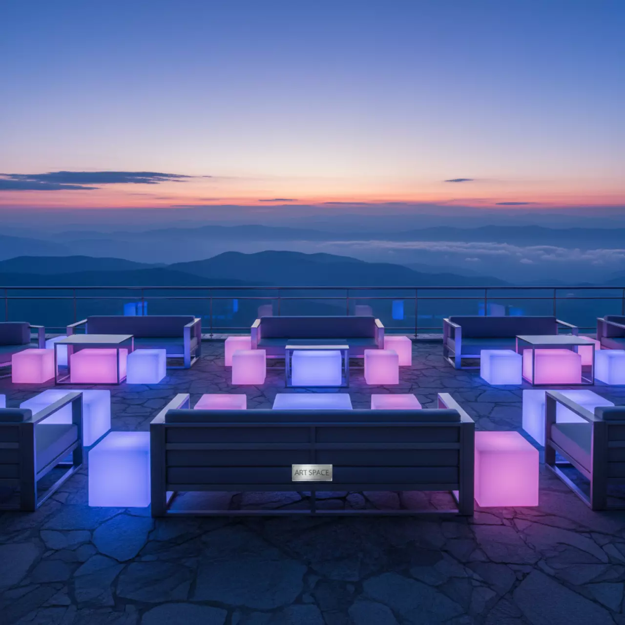 Аренда Мебель LED на площадке Rosa Peak (2320м) — ART SPACE