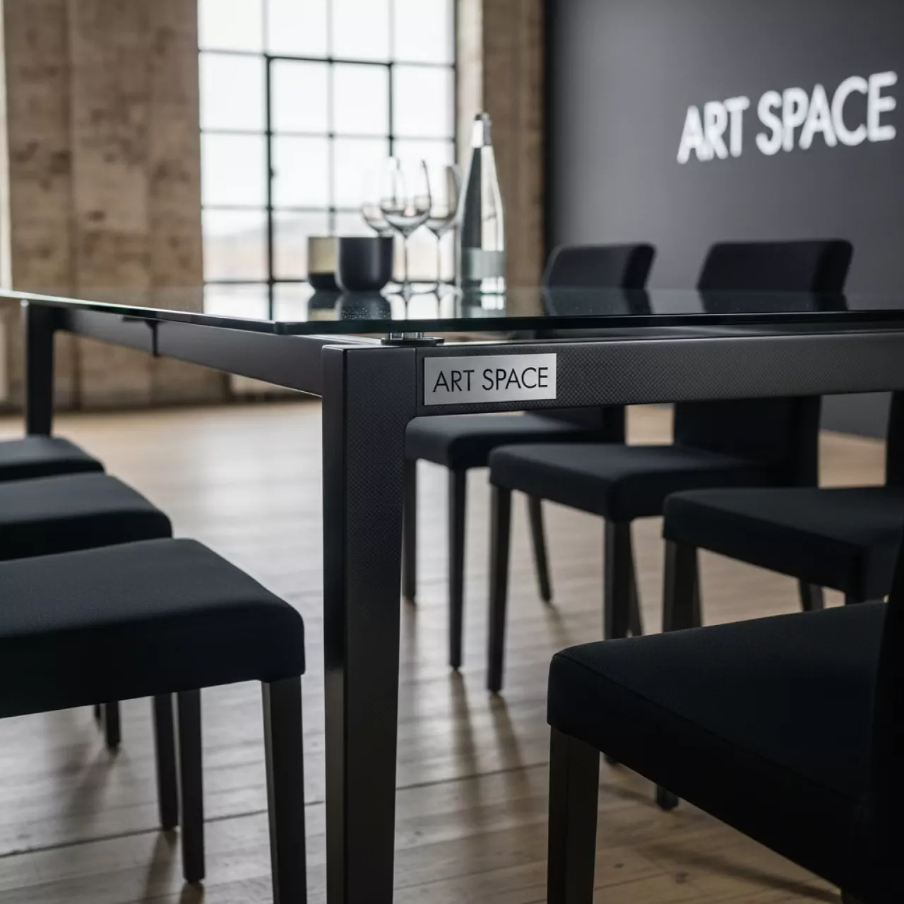 Аренда Мебельная группа Cana Festa Plus каркас карбон стол стекло 220 ткань черная в Сочи Парк Отеле — ART SPACE