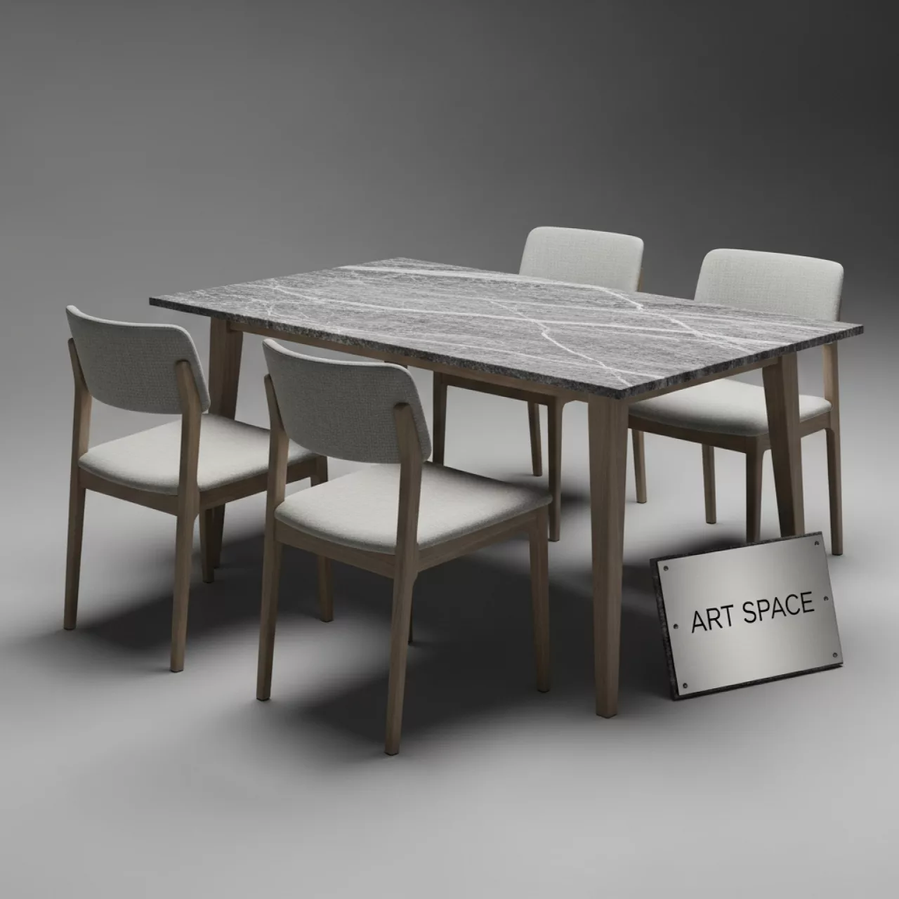 Аренда Мебельная группа Диего 4 персоны стулья Марсель столешница серый гранит в комплексе Sea Galaxy — ART SPACE