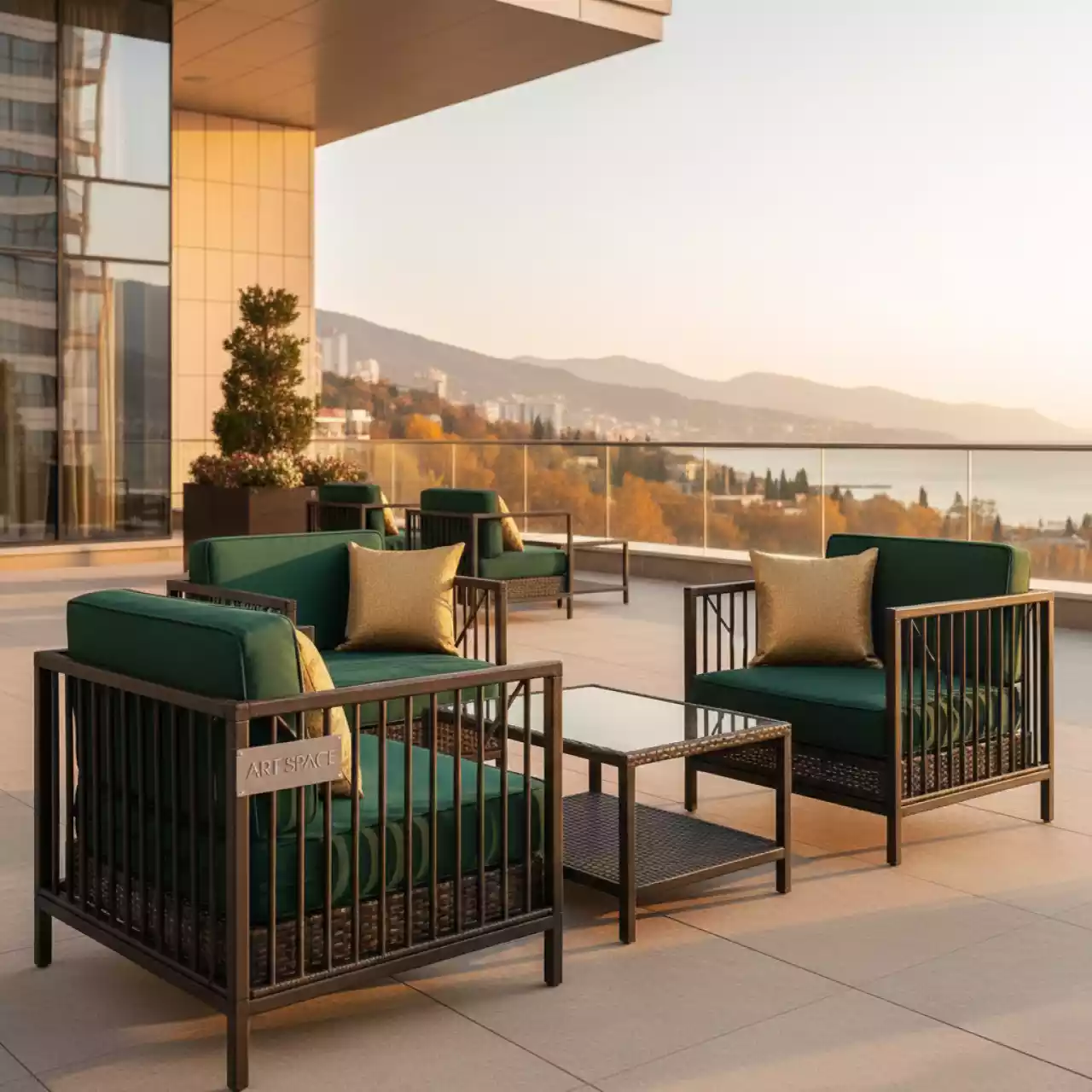 Аренда Мебельная группа Эспрессо из искусственного ротанга в Pullman Sochi Centre — ART SPACE