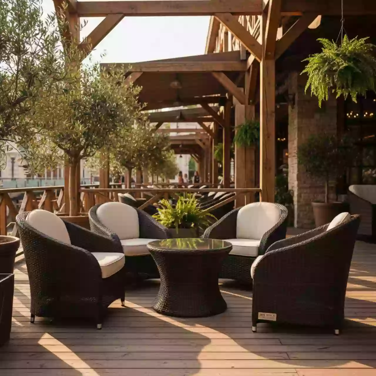 Аренда Мебельная группа Фредо из искусственного ротанга коричневая в ресторане «Сыроварня» — ART SPACE