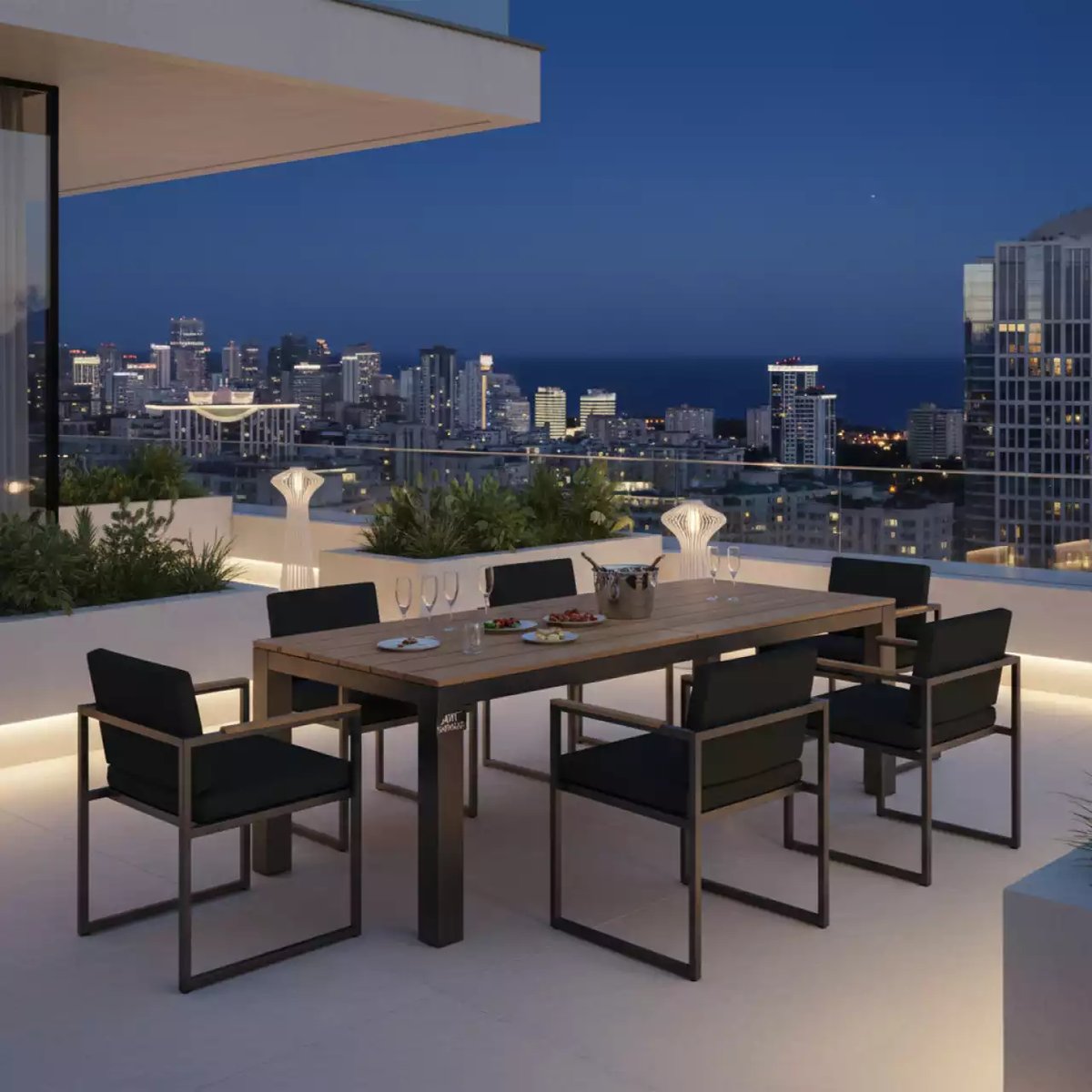 Аренда Мебельная группа каркас карбон стол тик 180 см ткань чёрная Tella Festa Plus в Omega Sirius — ART SPACE