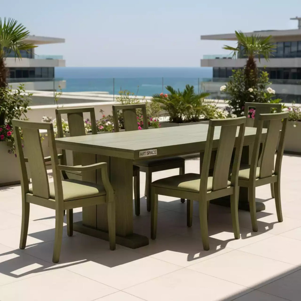 Аренда Мебельная группа мебели Royal Family Grand Michelle из акации оливковый стол кресла в Маринс Парк Отеле — ART SPACE
