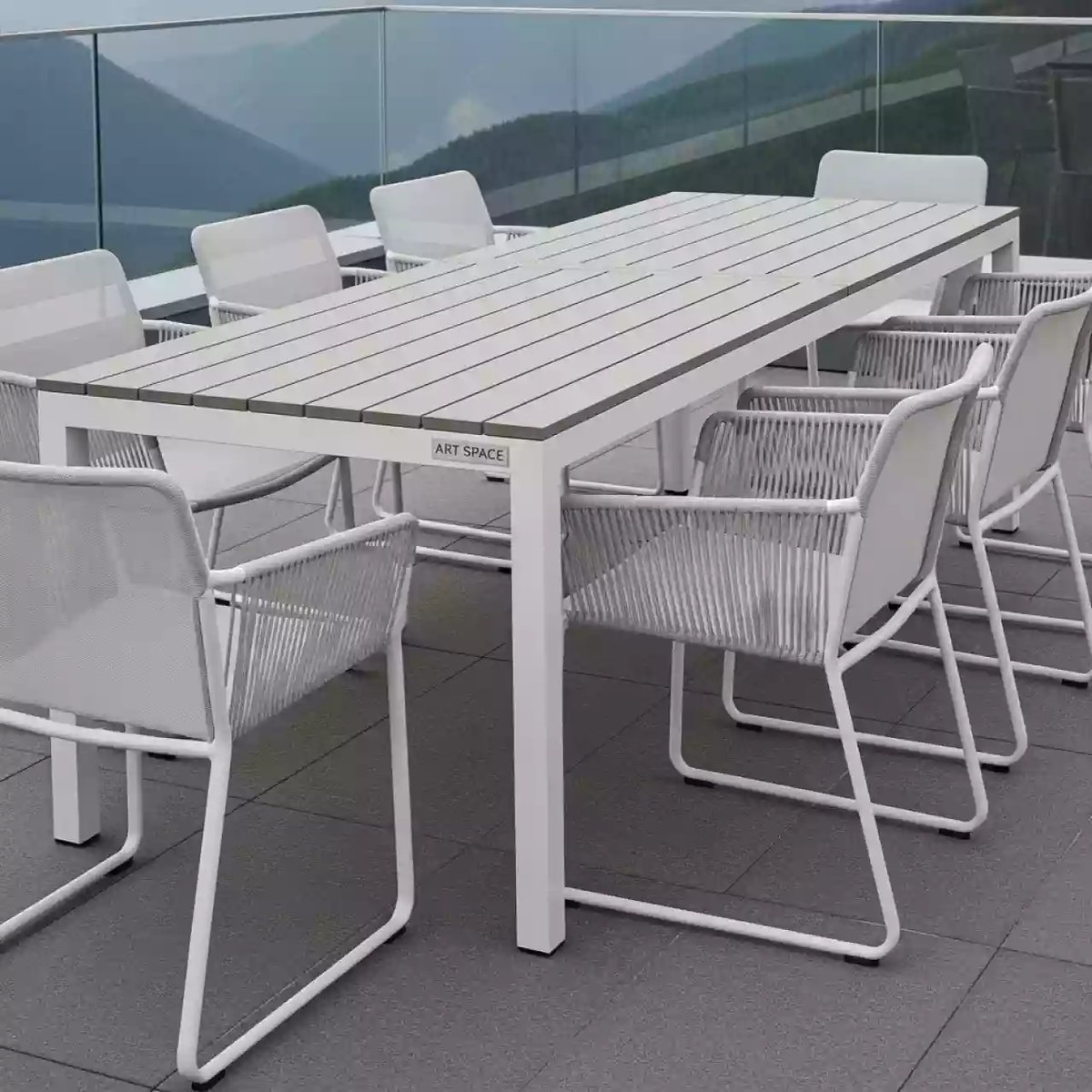 Аренда Мебельная группа Mirra Sola каркас белый стол поливуд 220 текстилен белый в Radisson Hotel Rosa Khutor — ART SPACE