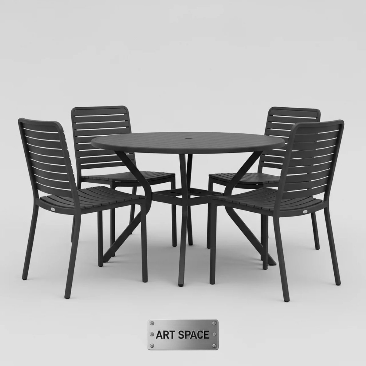 Аренда Мебельная группа Палм из литого алюминия 4 кресла Марбелья на вилле «Анна» — ART SPACE