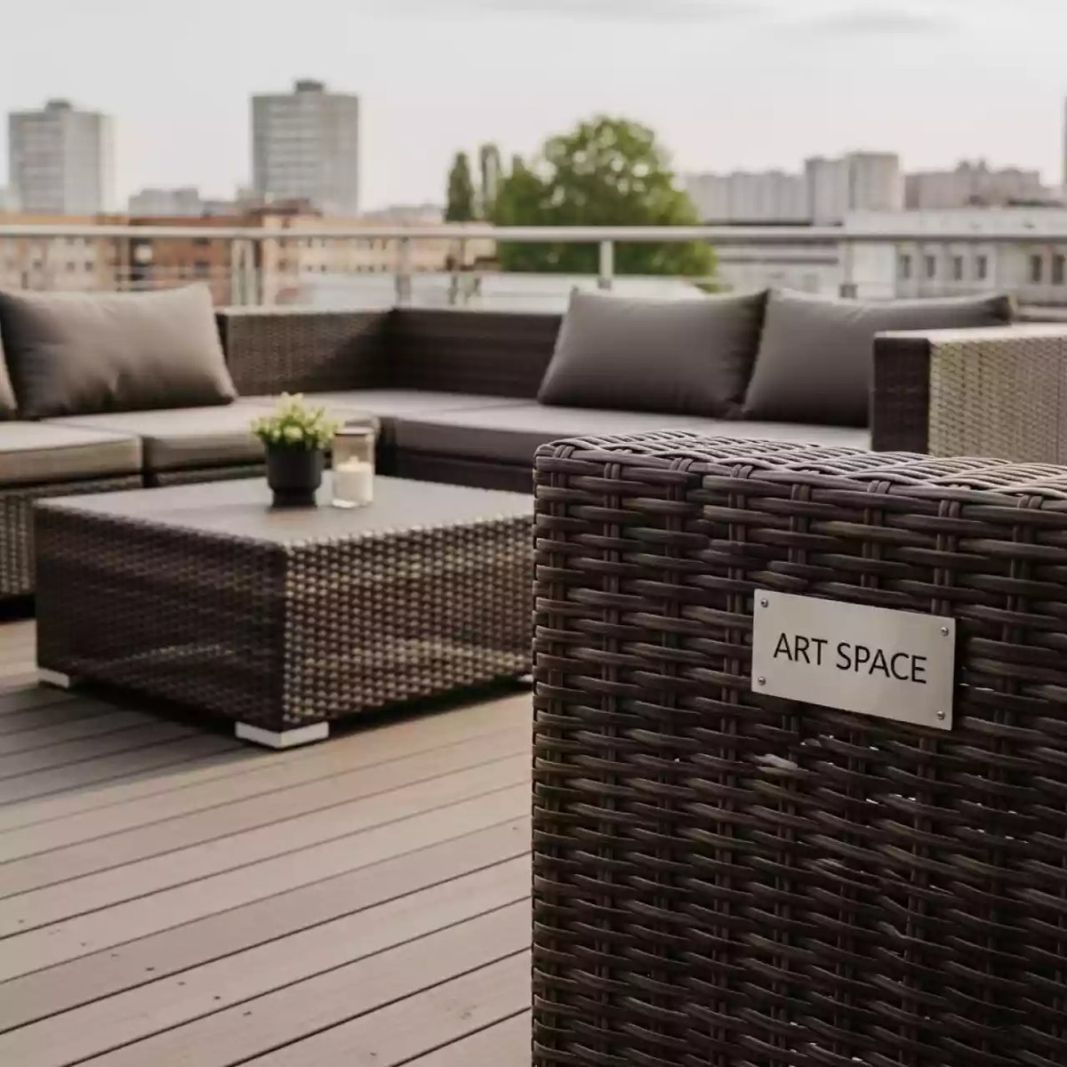 Аренда Мебельная группа плетеная Эспрессо 120 L коричневая в ресторане «Высота 5642» — ART SPACE