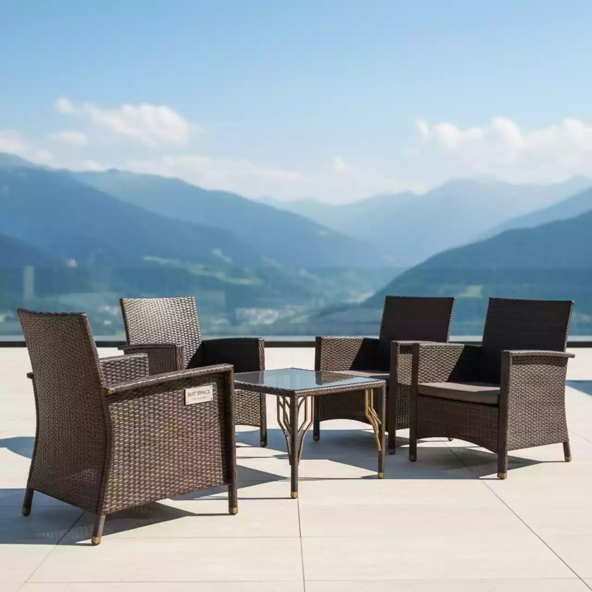 Аренда Мебельная группа плетеная коричневая Эспрессо 150 S в Rixos Krasnaya Polyana — ART SPACE