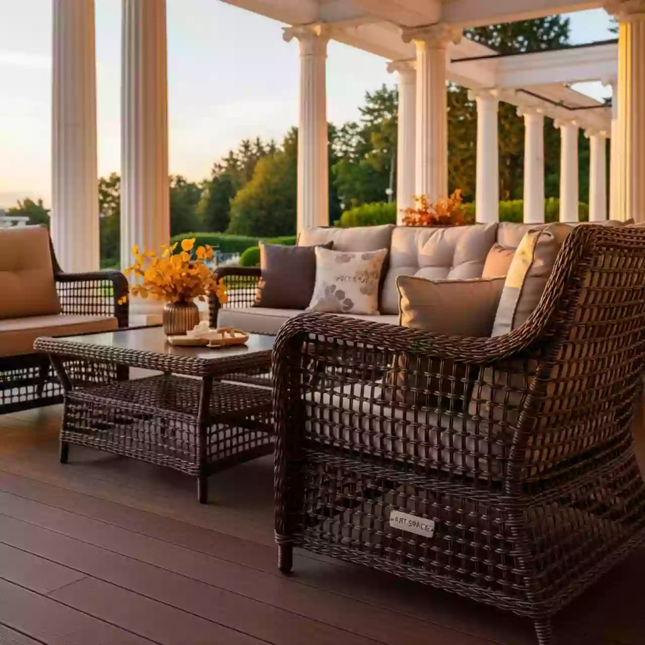 Аренда Мебельная группа плетеная коричневая Витория в санатории «Заполярье» — ART SPACE