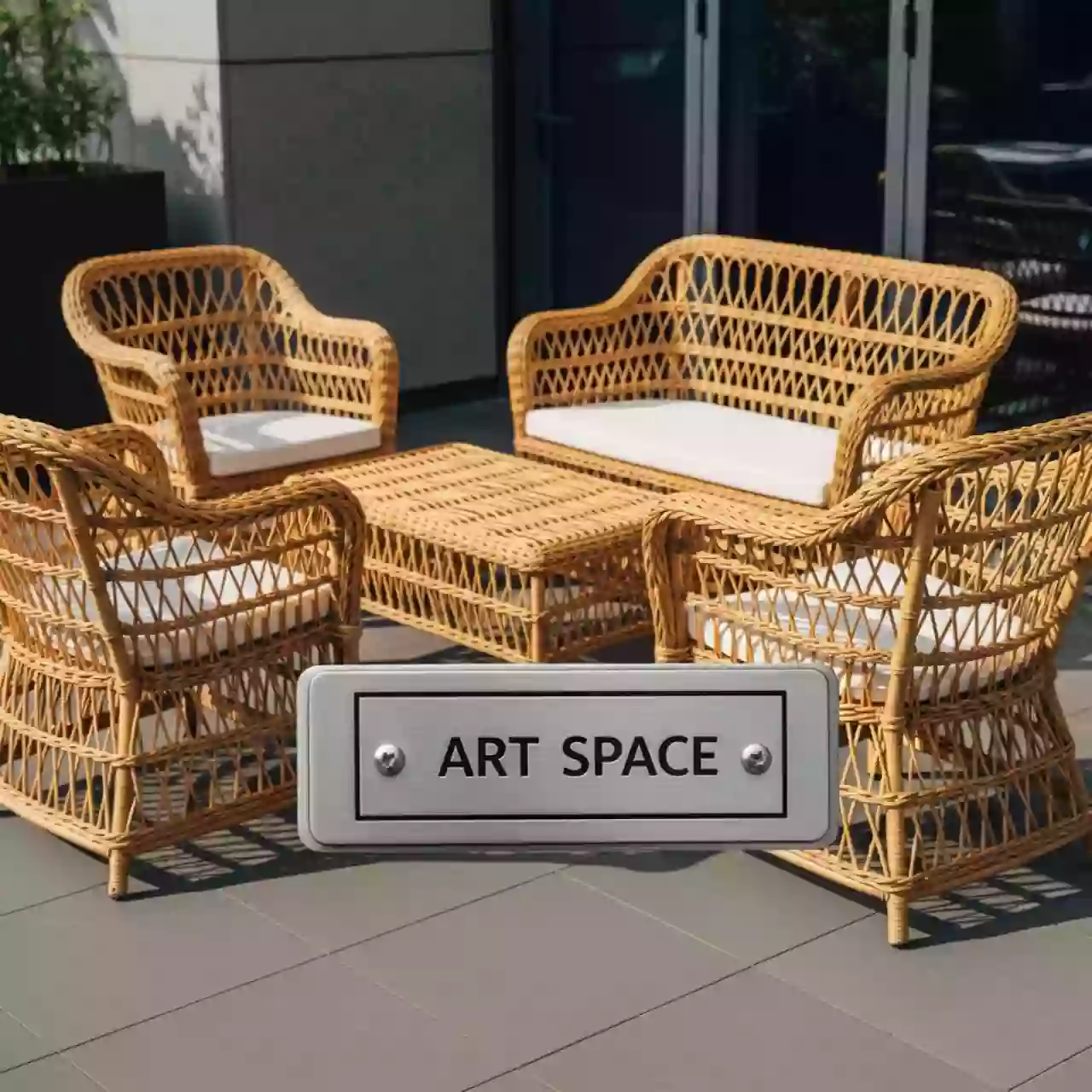 Аренда Мебельная группа плетеная соломенного цвета Витория в Gamma Sirius — ART SPACE