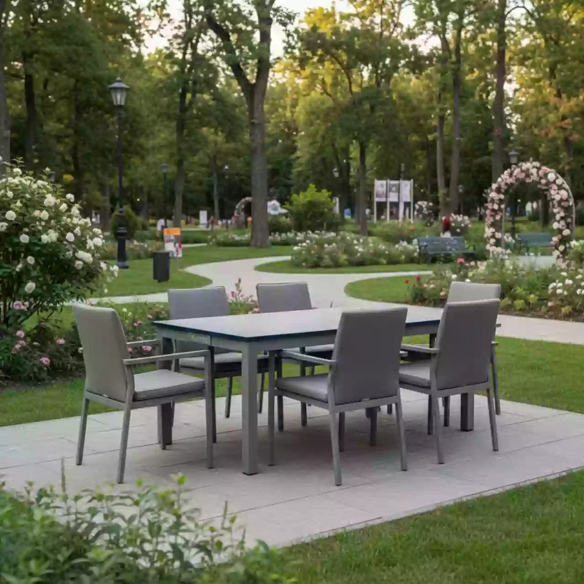 Аренда Мебельная группа Royal Family Kimberly на 6 персон прямоугольный стол в парке «Ривьера» — ART SPACE