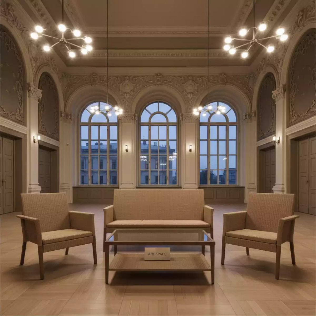 Аренда Мебельная группа садовая Арбаро С соломенный в Зале органной и камерной музыки — ART SPACE