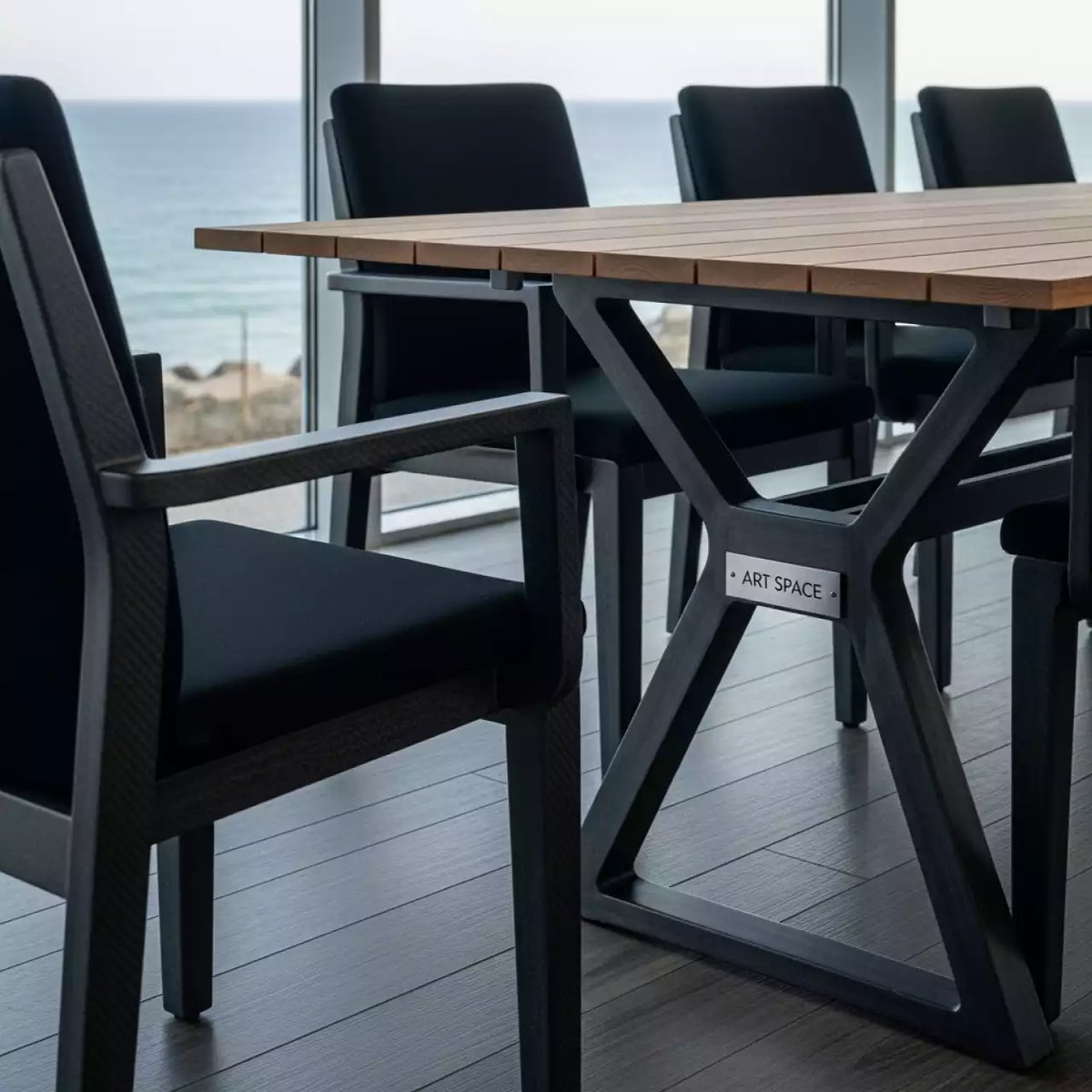 Аренда Мебельная группа Tella Festa Plus каркас карбон стол тик 180 ткань черная на пляжных клубах Хосты — ART SPACE